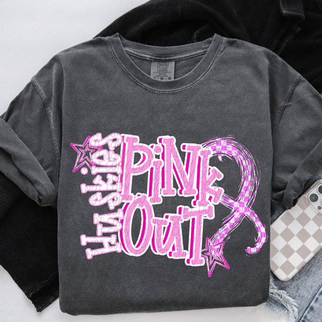 Pink Out Stars DTF Print
