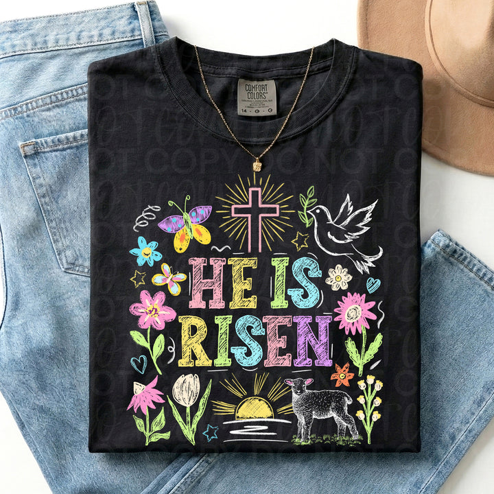 He is Risen Doodles DTF Print