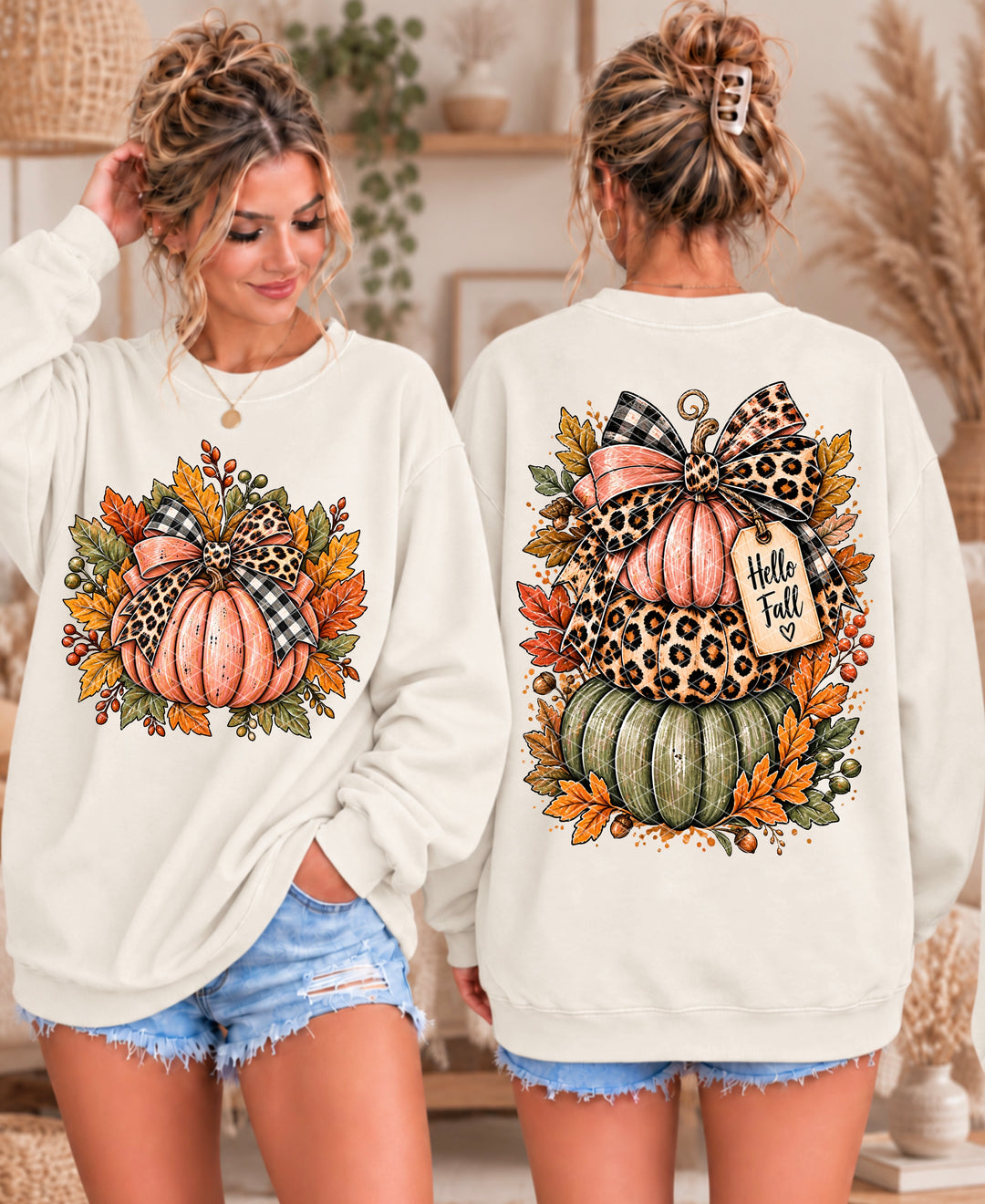 Hello Fall Pumpkin DTF Print
