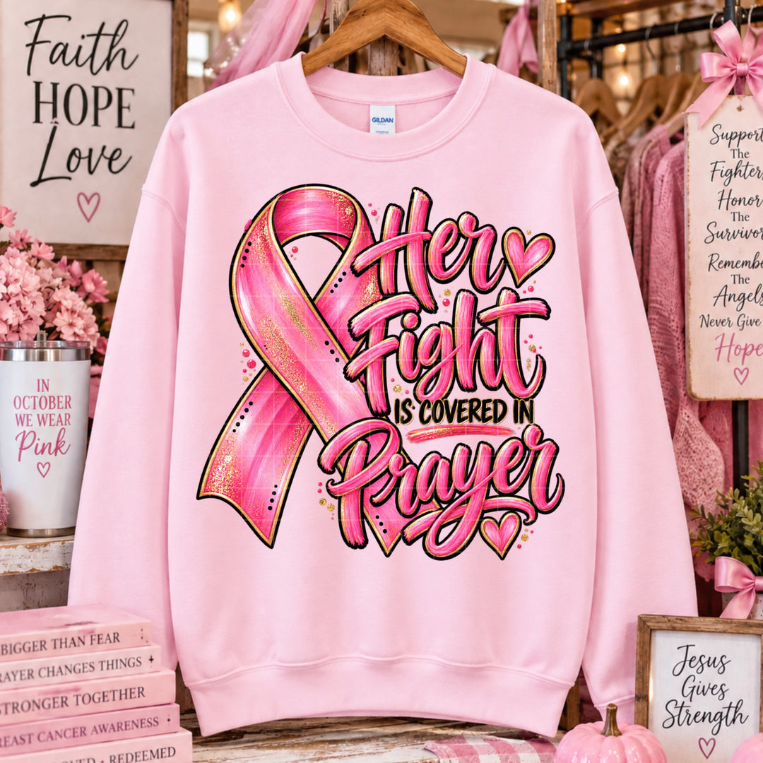 Her Fight Is Covered In Prayer DTF Print