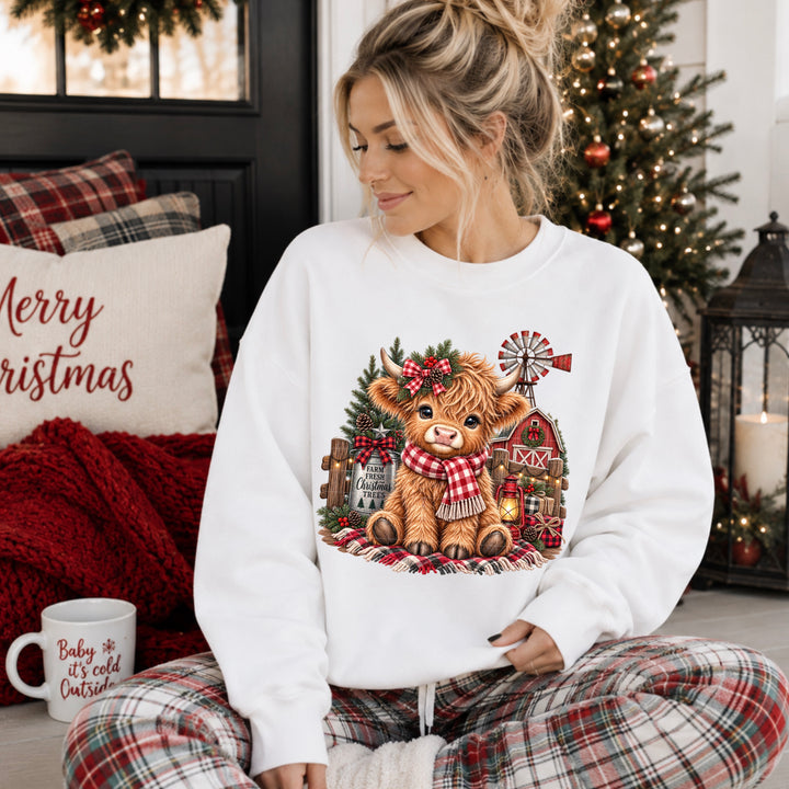 Highland Christmas Cow DTF Print