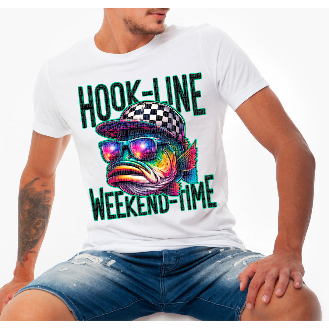 Hook Line Weekend FRONT DTF Print
