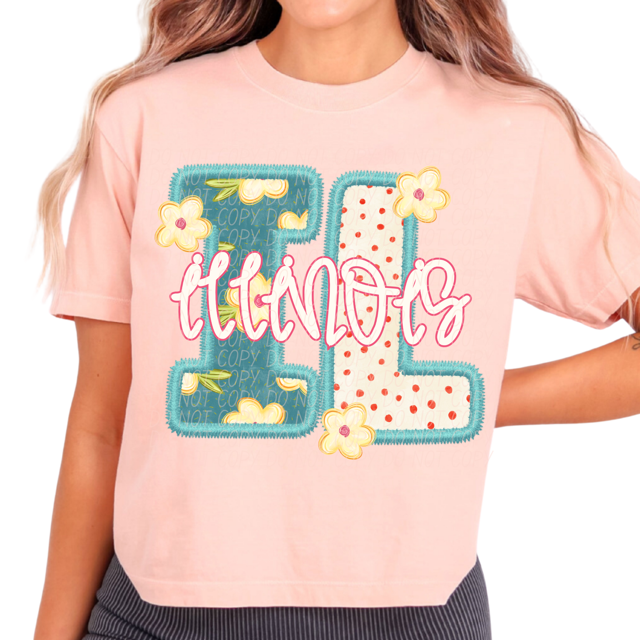 Retro Floral States DTF Print