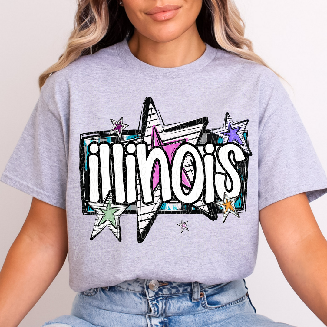 Bright Stars States DTF Print