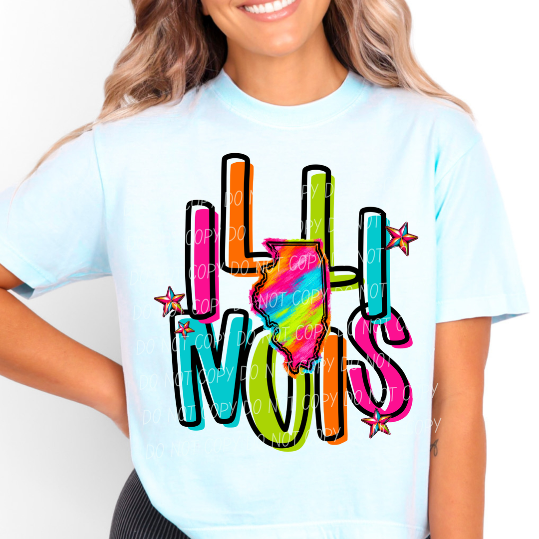 Neon States DTF Print