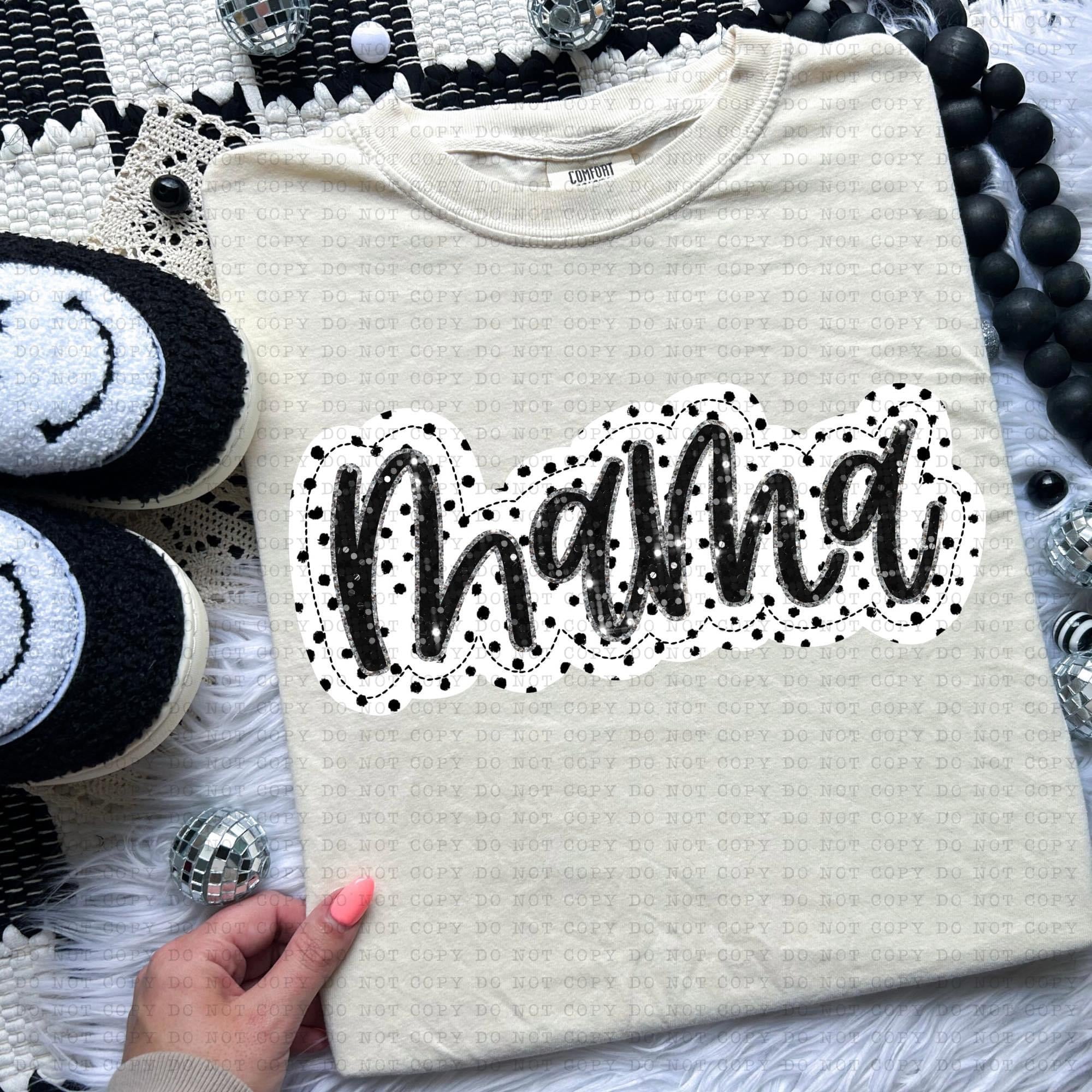 Mama Dotted Appliqué Circle DTF Print