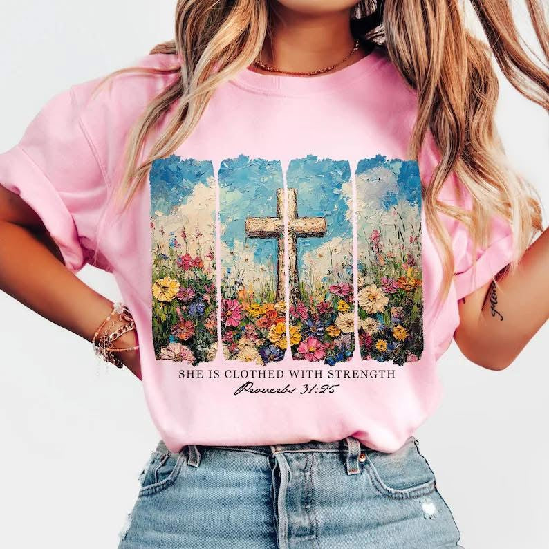 She Is Clothed In Strength DTF Print