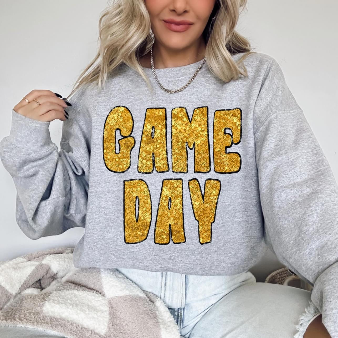 Game Day Retro Faux Sequin DTF Print