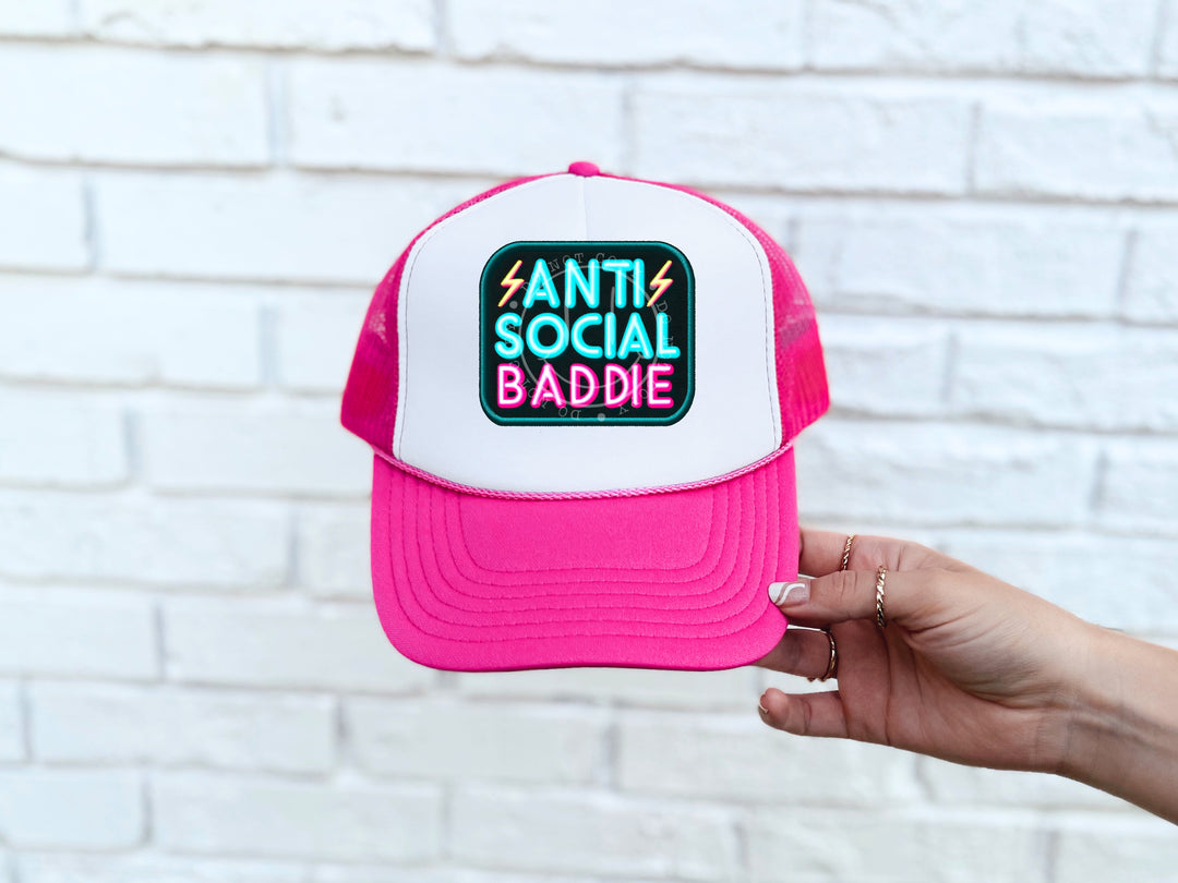 Anti Social Baddie Faux Patch DTF Print