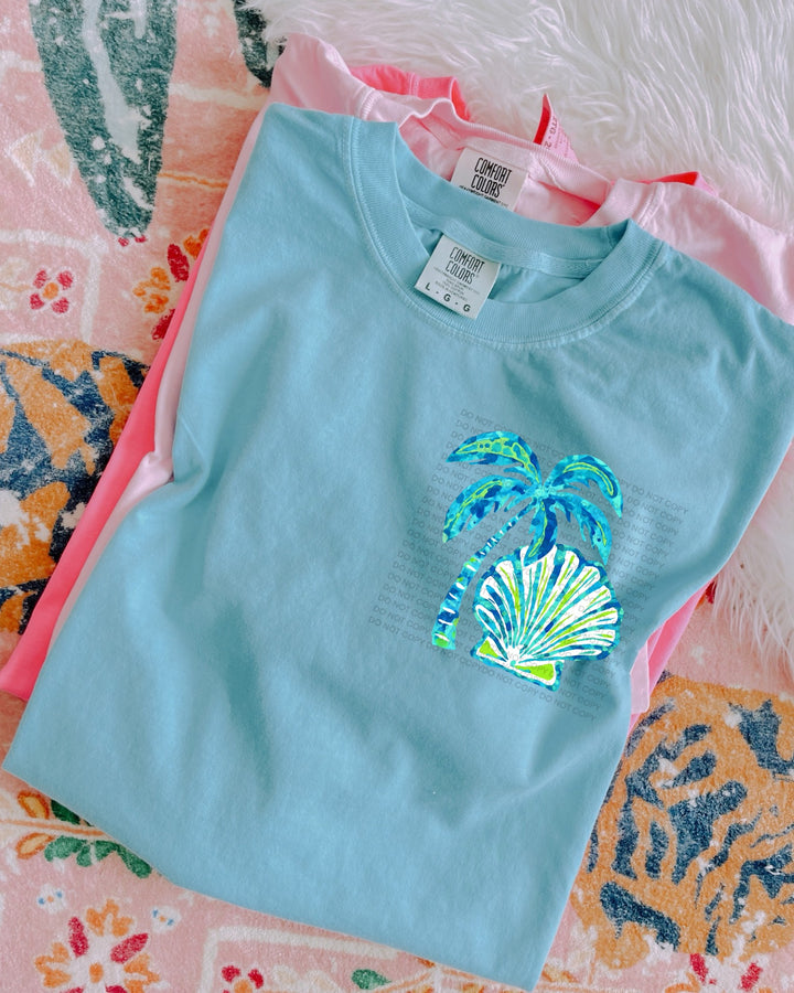 Palm Tree With Seashell DTF Print