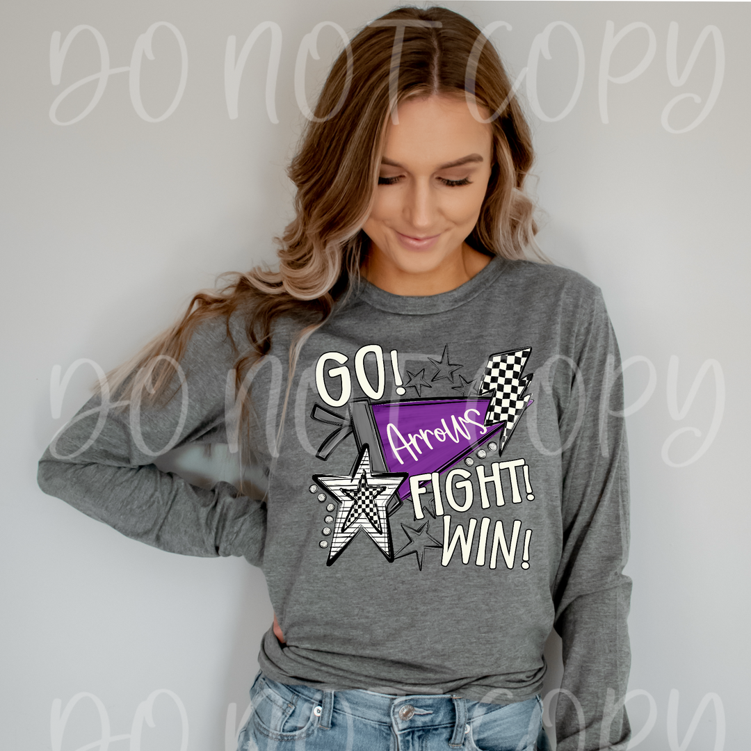 Go Fight Win Pennants DTF Print