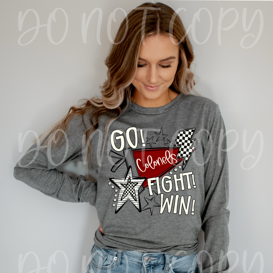 Go Fight Win Pennants DTF Print