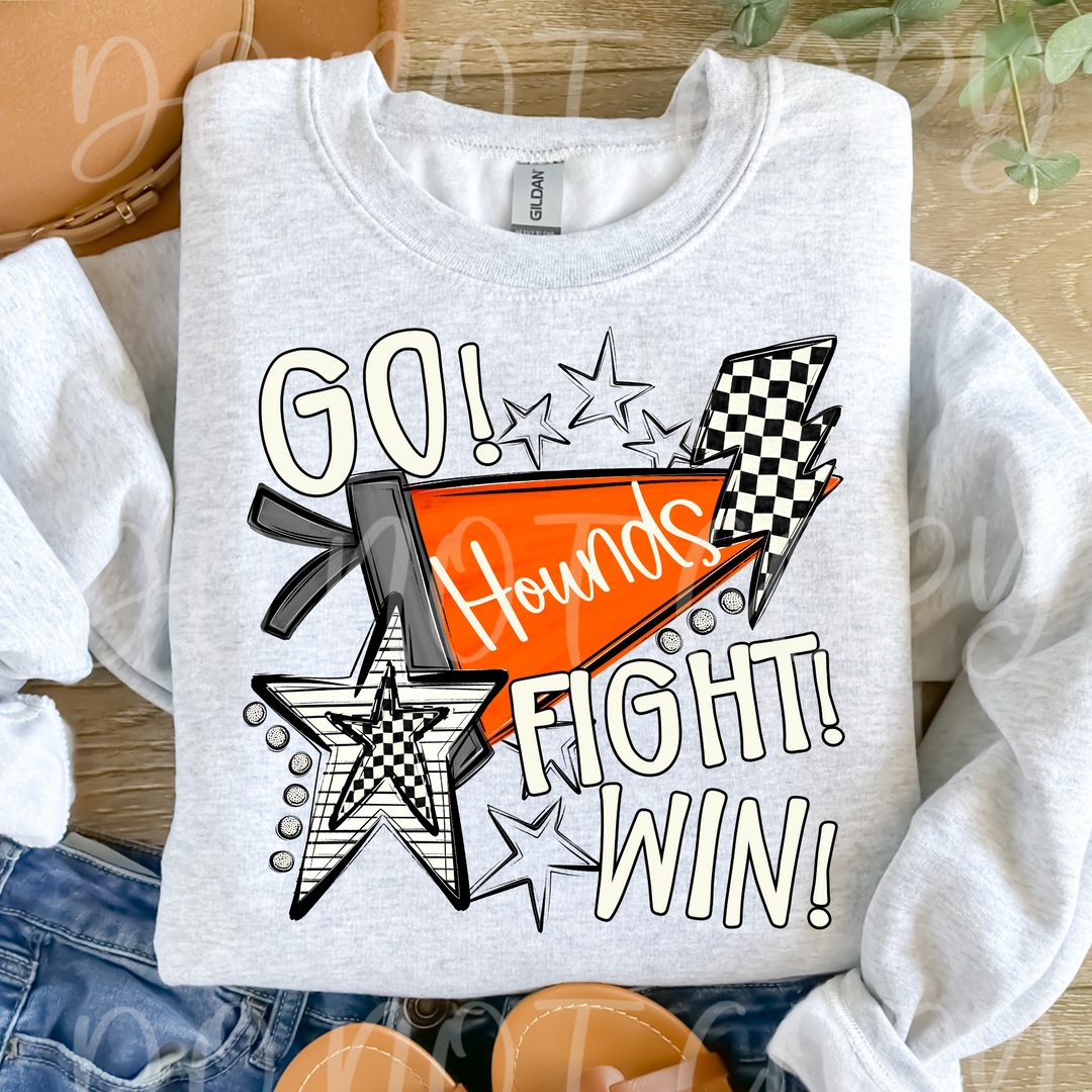 Go Fight Win Pennants DTF Print