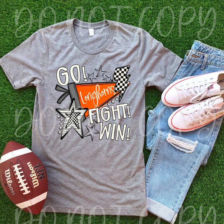 Go Fight Win Pennants DTF Print