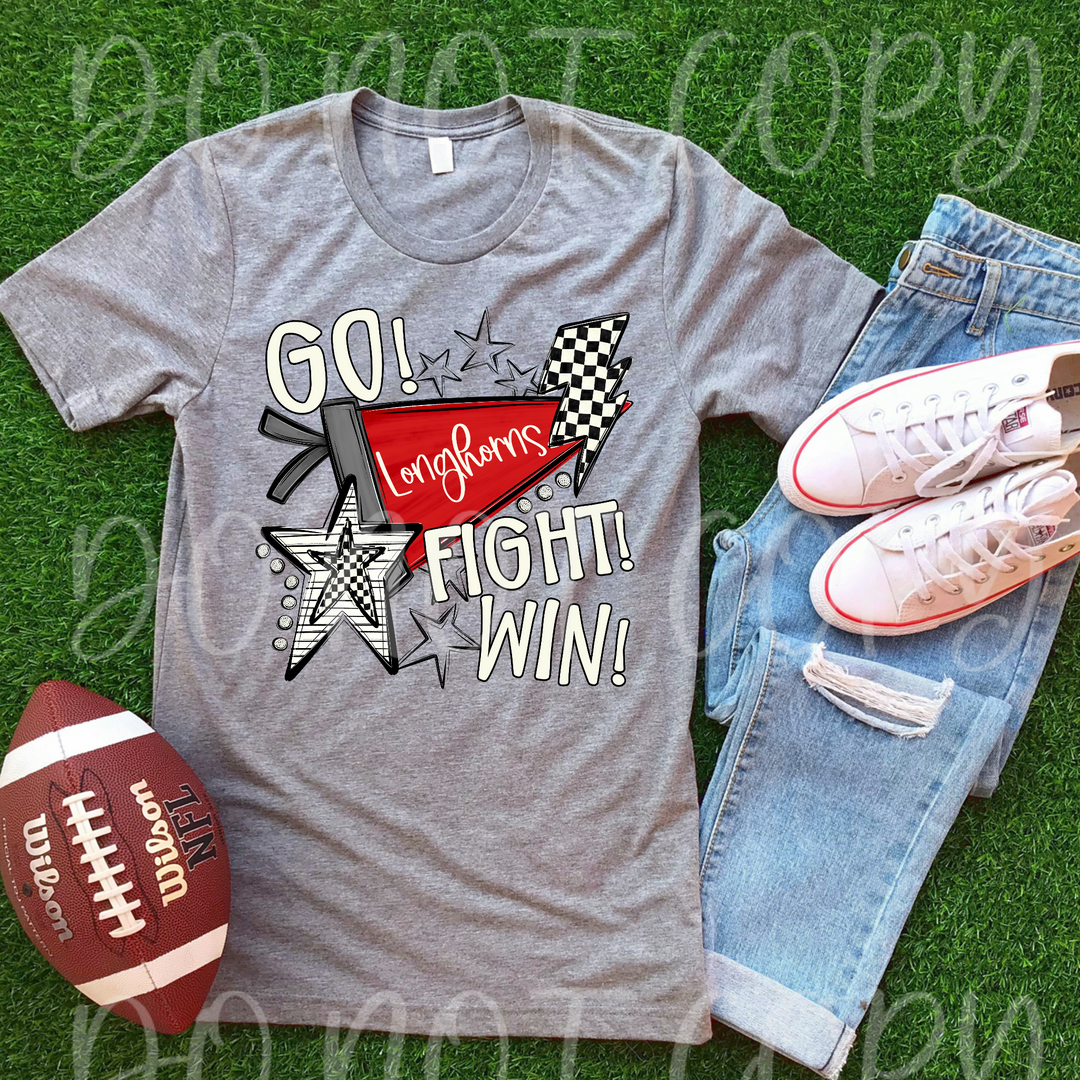 Go Fight Win Pennants DTF Print