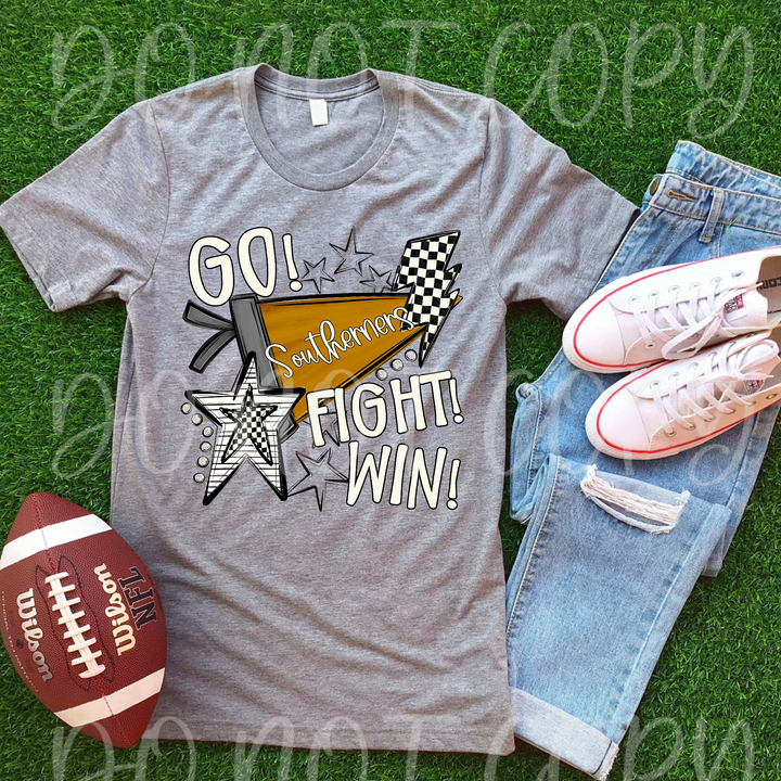 Go Fight Win Pennants DTF Print