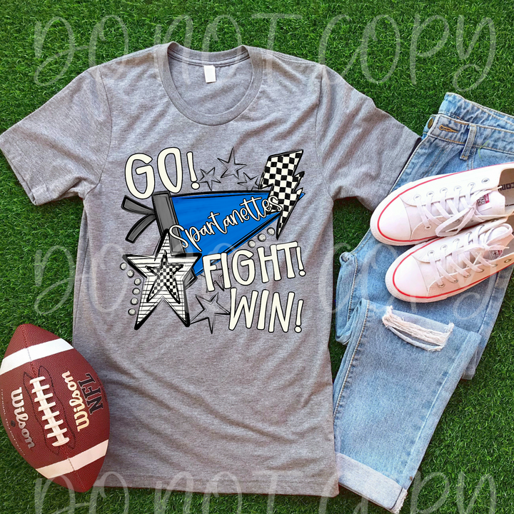 Go Fight Win Pennants DTF Print