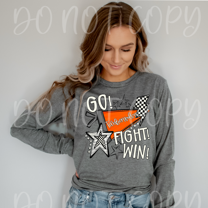Go Fight Win Pennants DTF Print