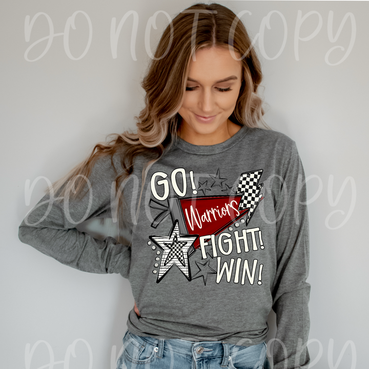 Go Fight Win Pennants DTF Print