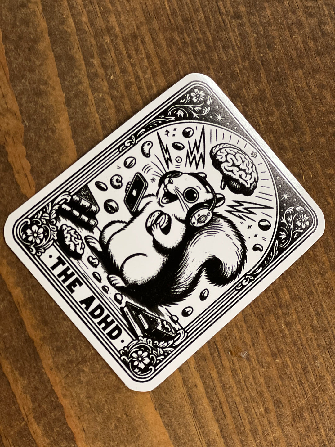 The ADHD Tarot Card Die Cut Sticker