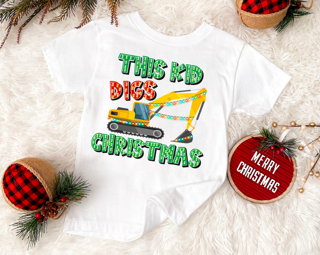 This Kid Digs Christmas DTF Print