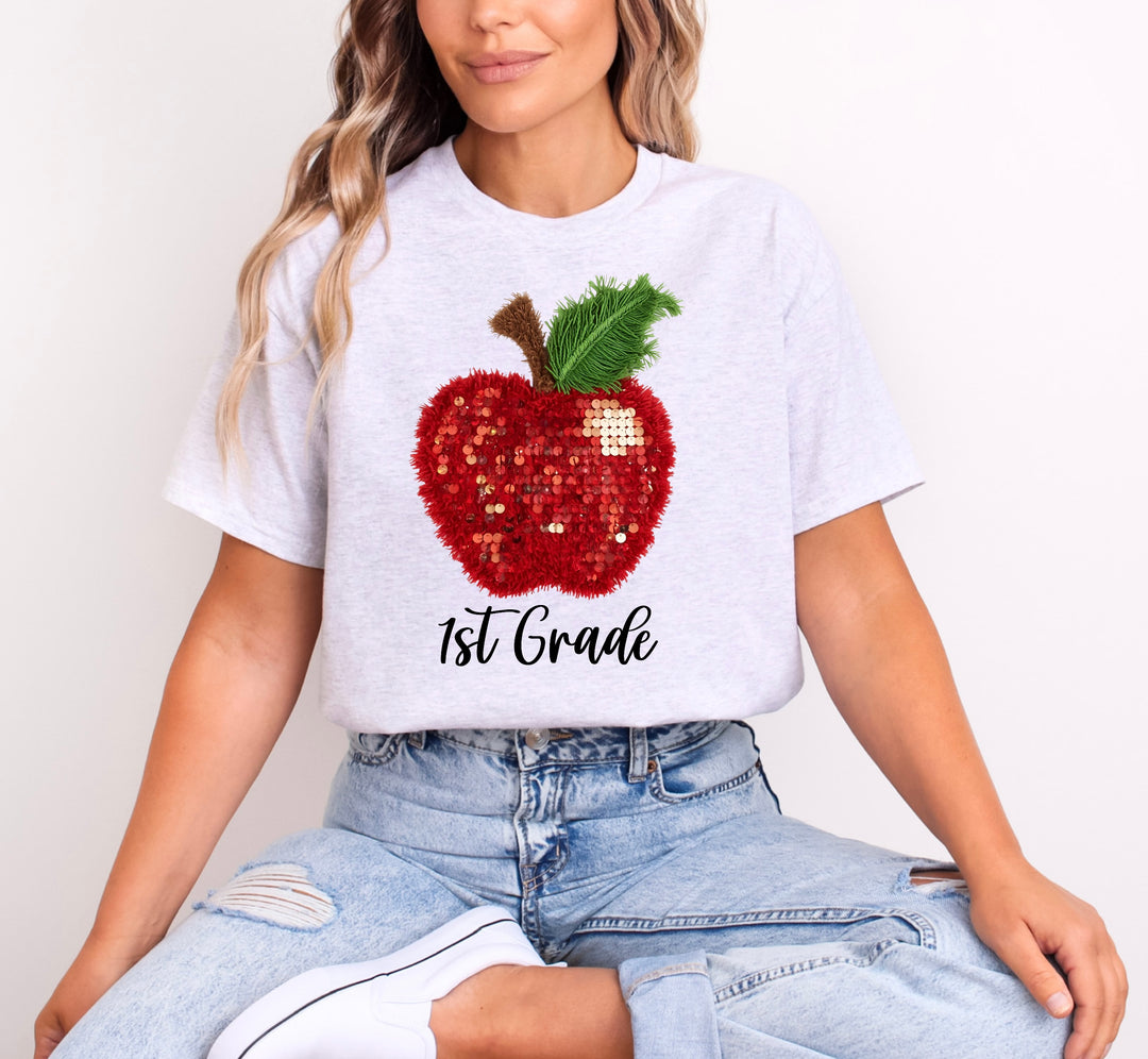 Apple Faux Yarn Sequins Custom DTF Print