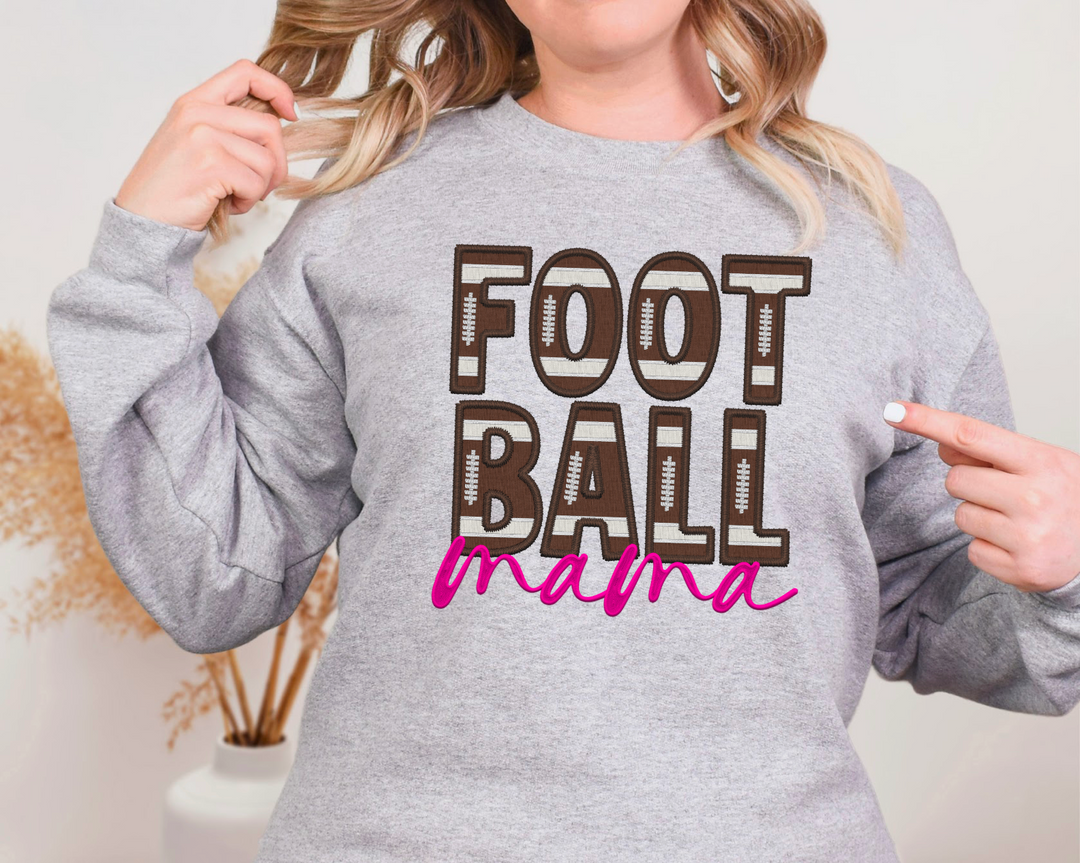 Football Mama Faux Embroidery DTF Print