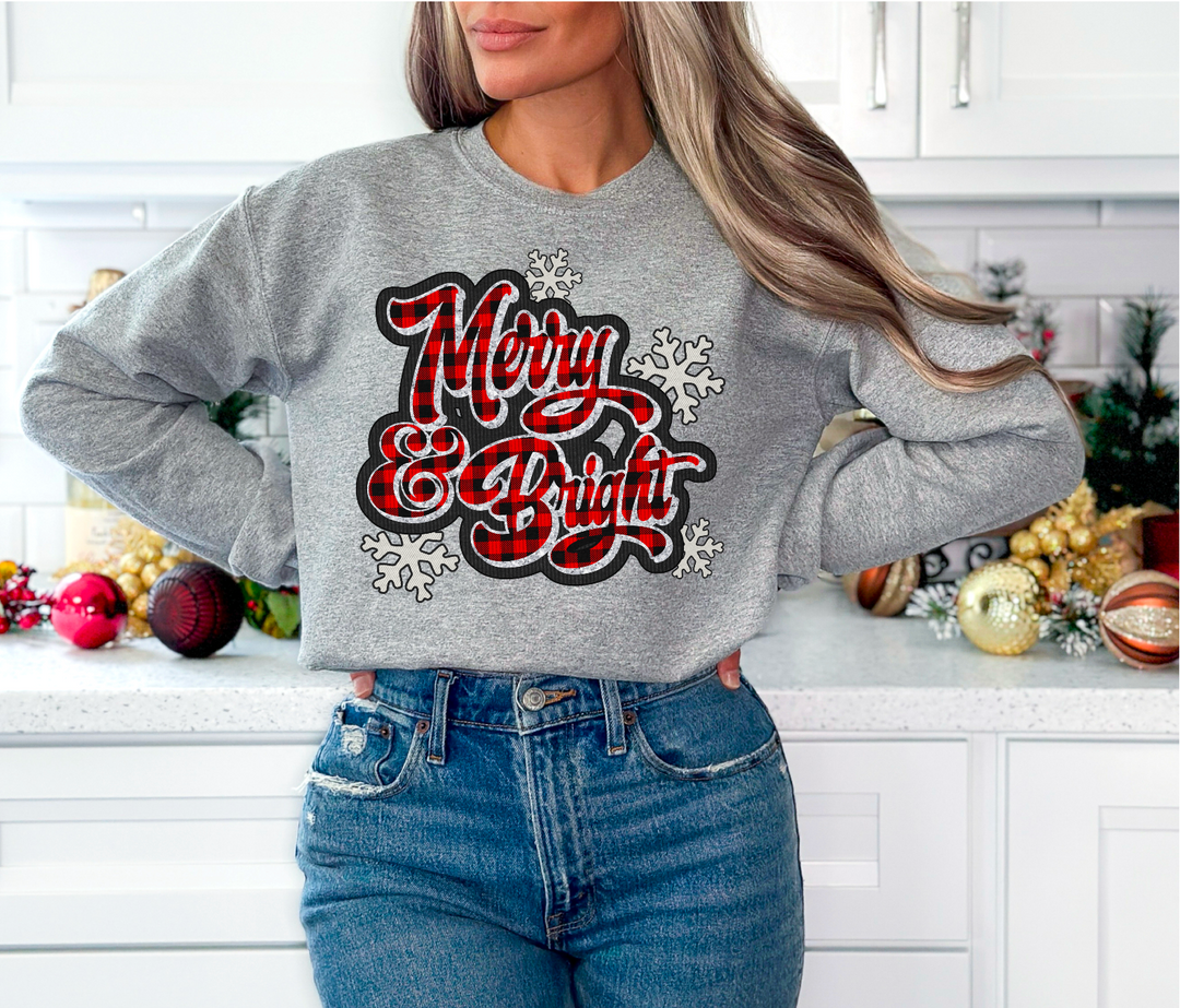 Merry And Bright Glitter DTF Print