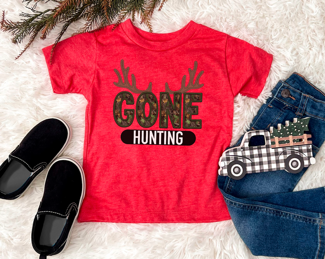 Gone Hunting Faux Embroidery DTF Print