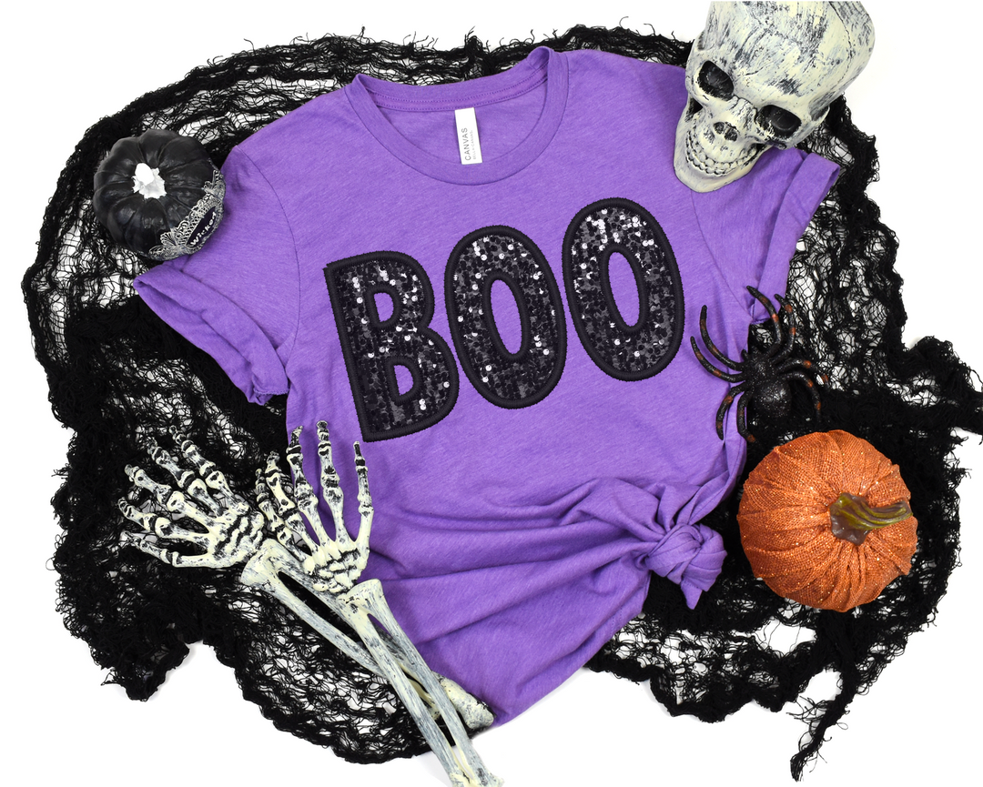 Boo Faux Sequins DTF Print