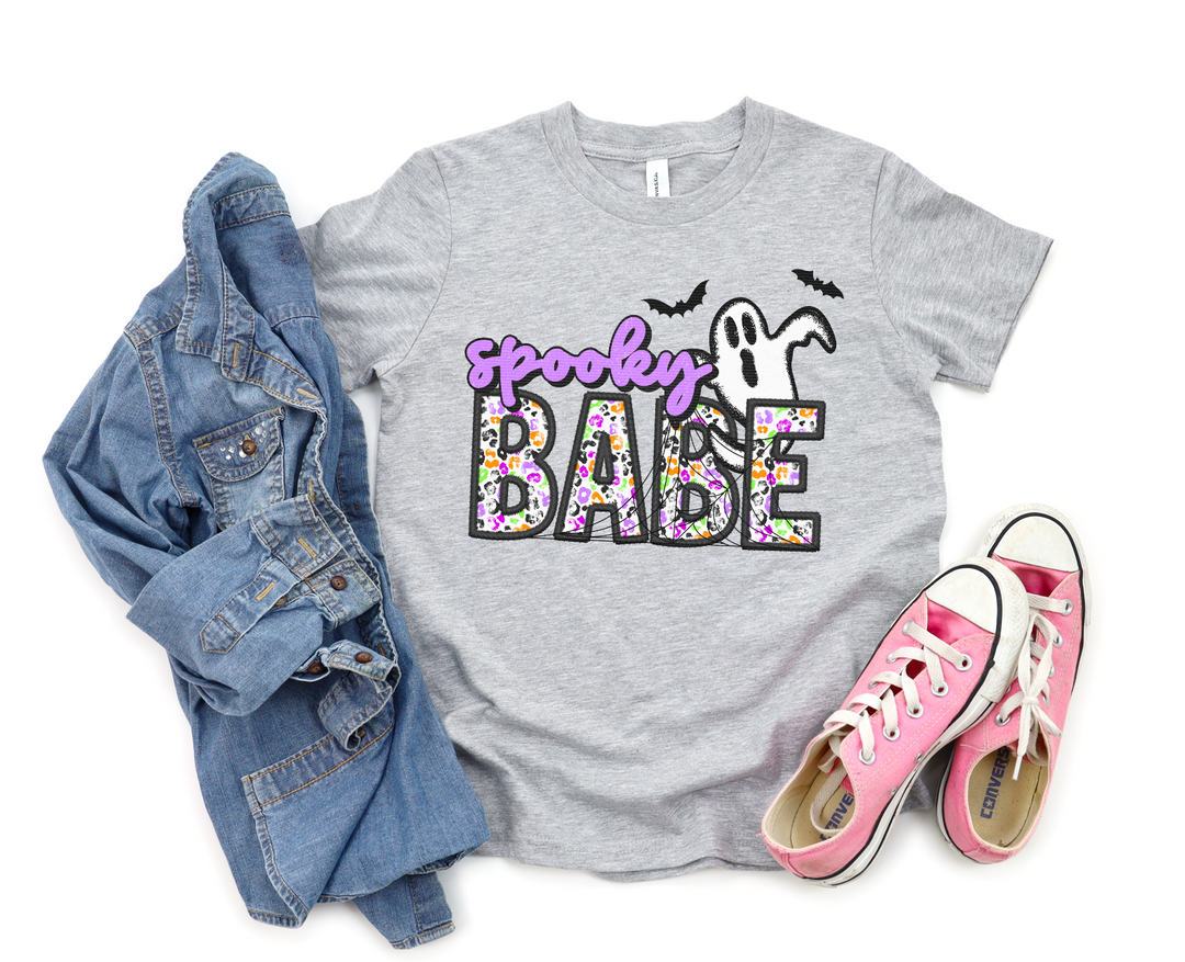 Spooky Babe Faux Embroidery DTF Print