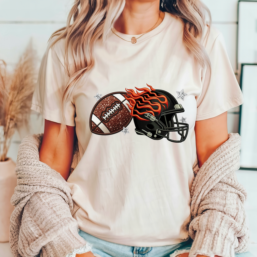 Football with Flame DTF Print