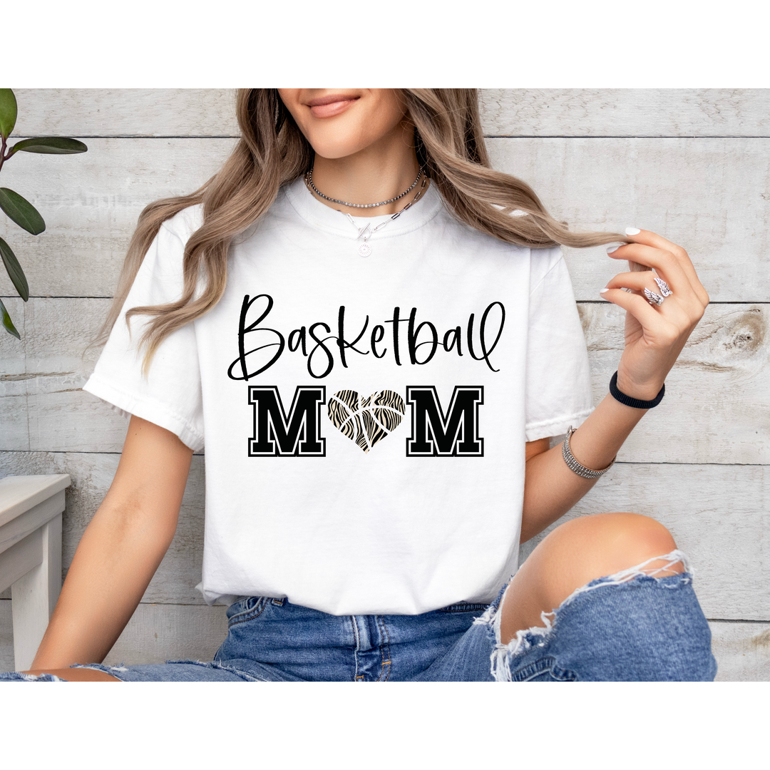 Basketball Mom Heart DTF Print