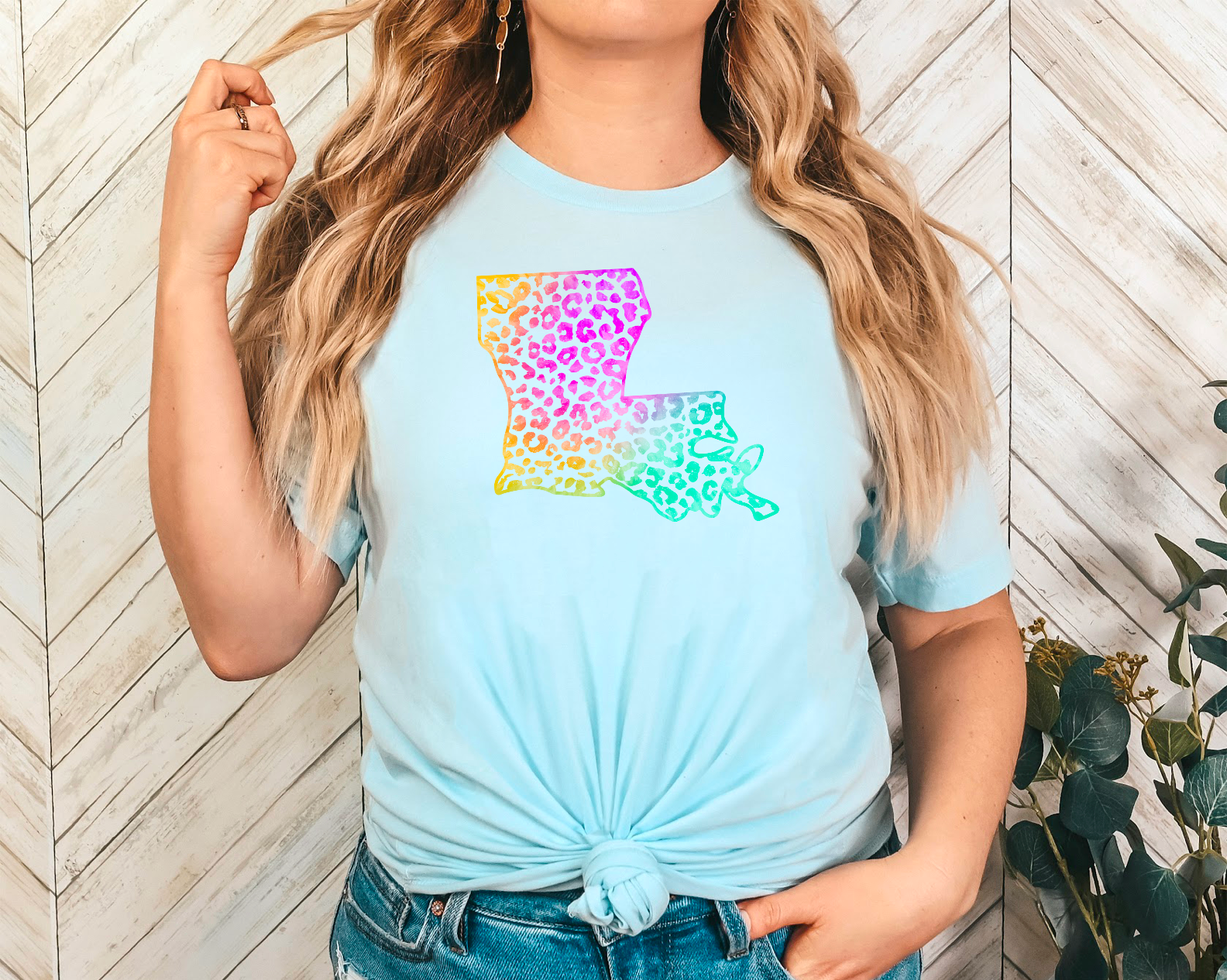 Colorful Leopard States DTF Print