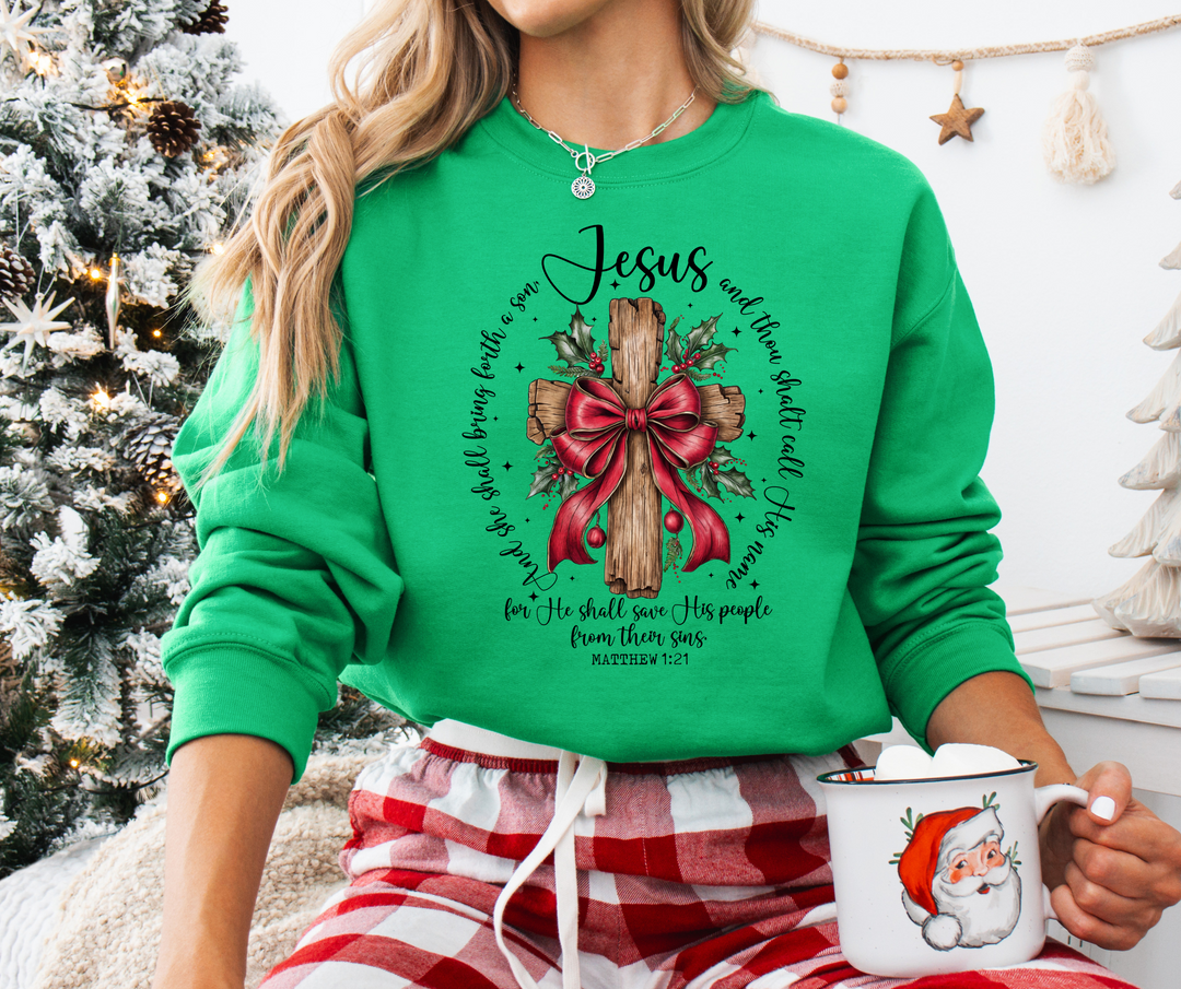 BLACK FRIDAY SPECIAL: MATTHEW 1:21 IRISH GREEN SWEATSHIRT