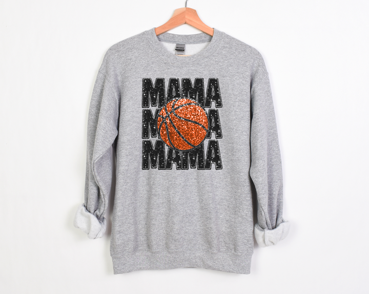 Stacked Basketball Mama Faux Glitter DTF Print