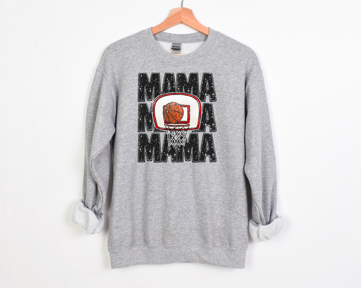 Stacked Basketball Mama Faux Glitter DTF Print