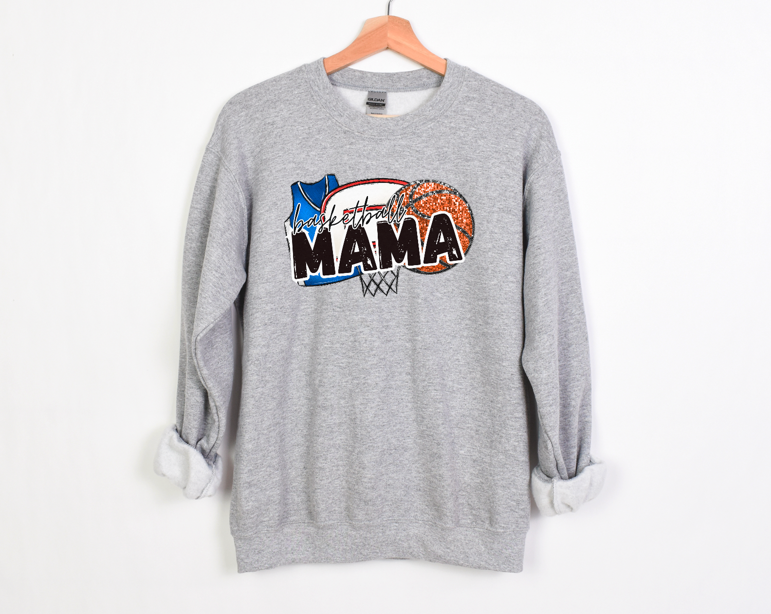 Basketball Mama Jersey Faux Glitter DTF Print