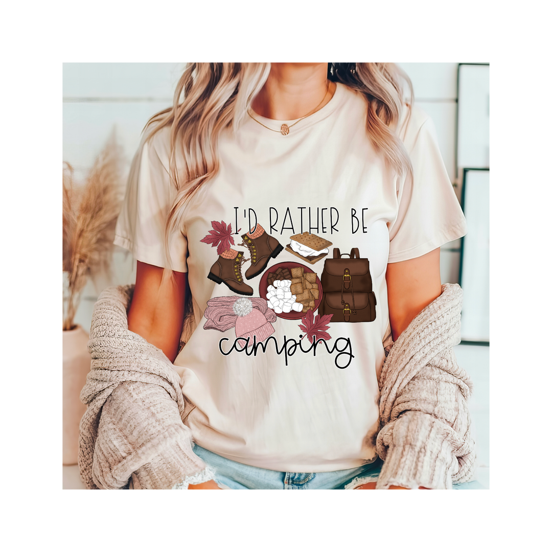 I’d Rather Be Camping DTF Print