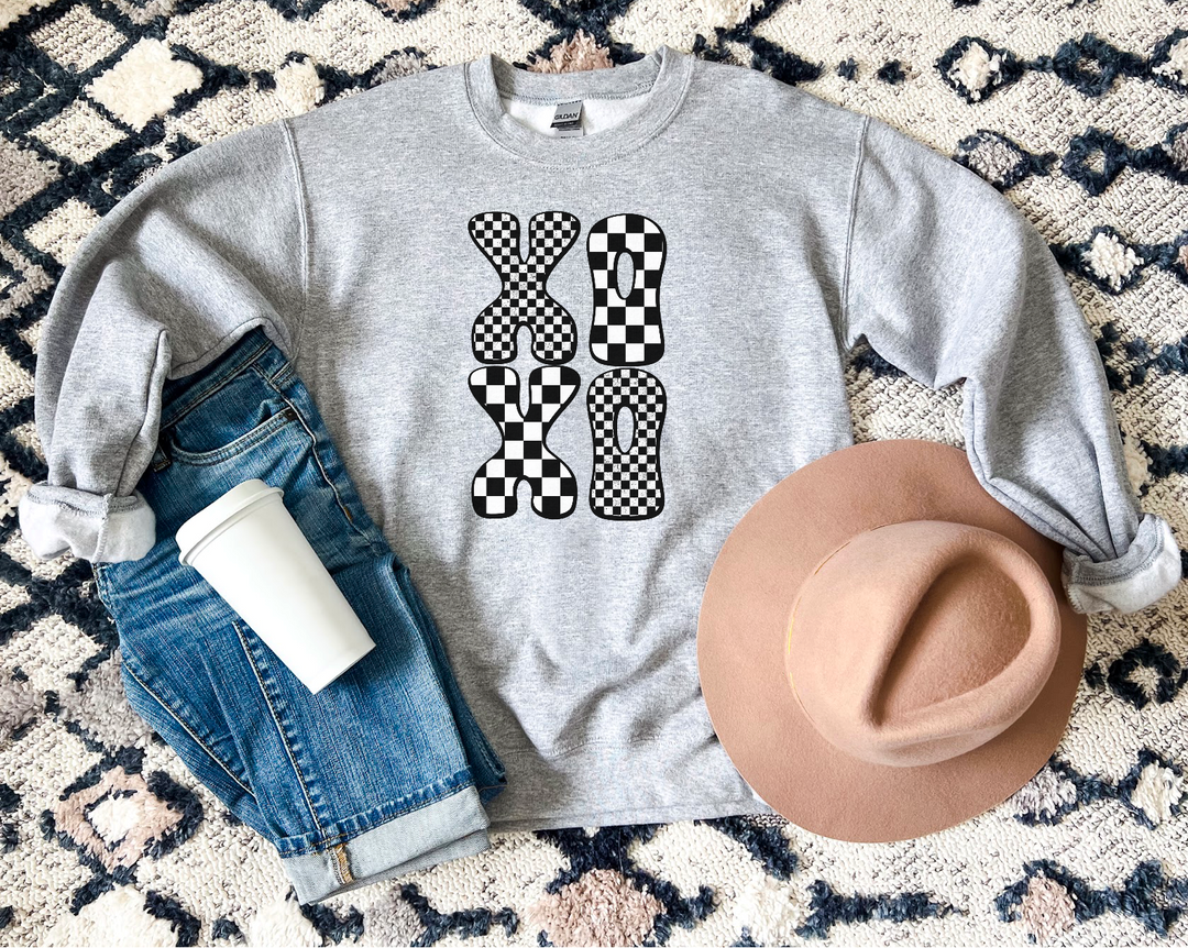 XO Stacked Checkered DTF Print