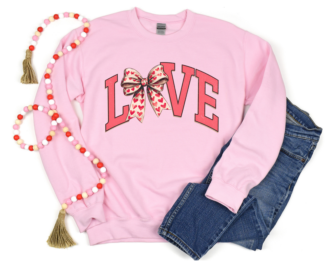 Love Bow Varsity DTF Print