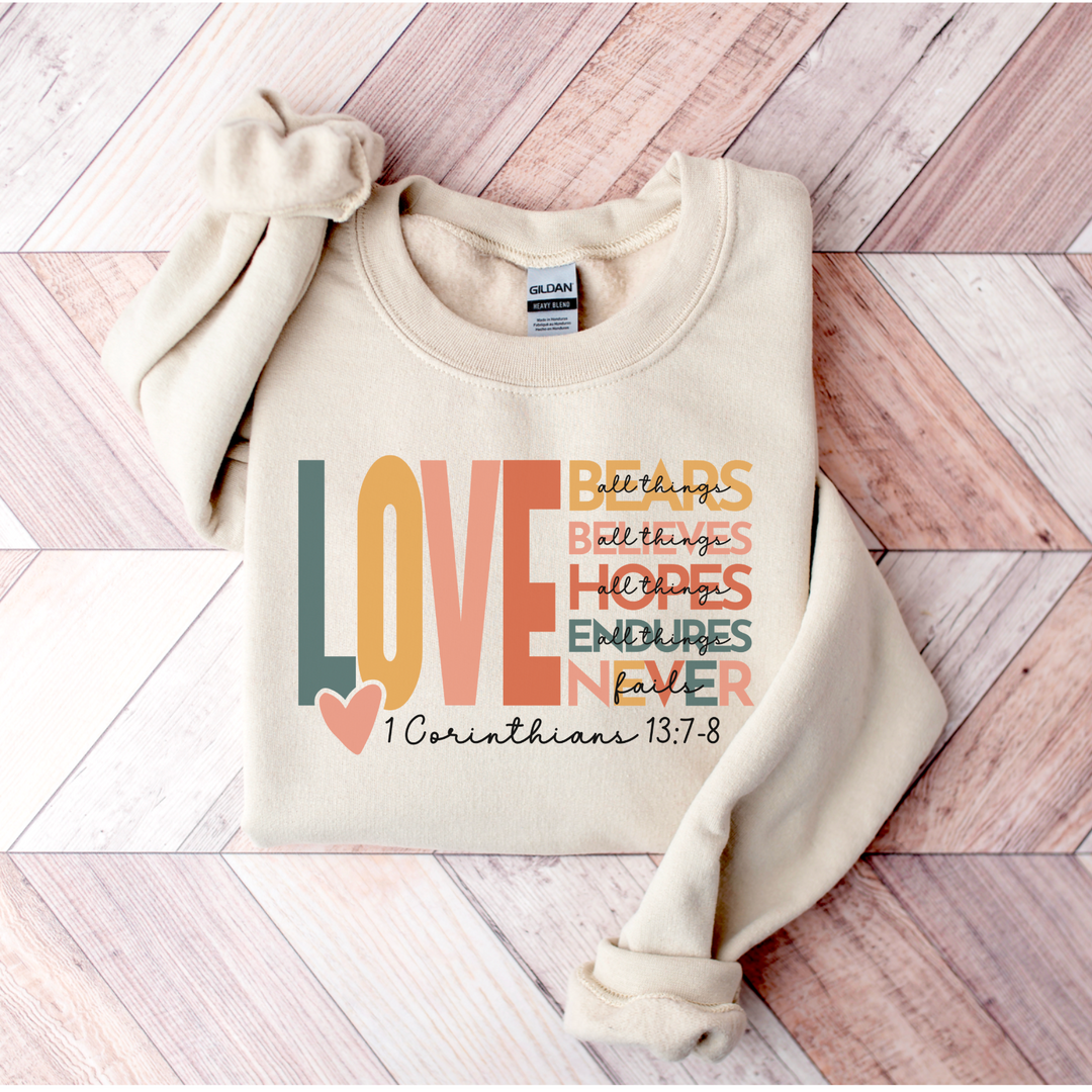 Love 1 Corinthians 13:7-8 DTF Print