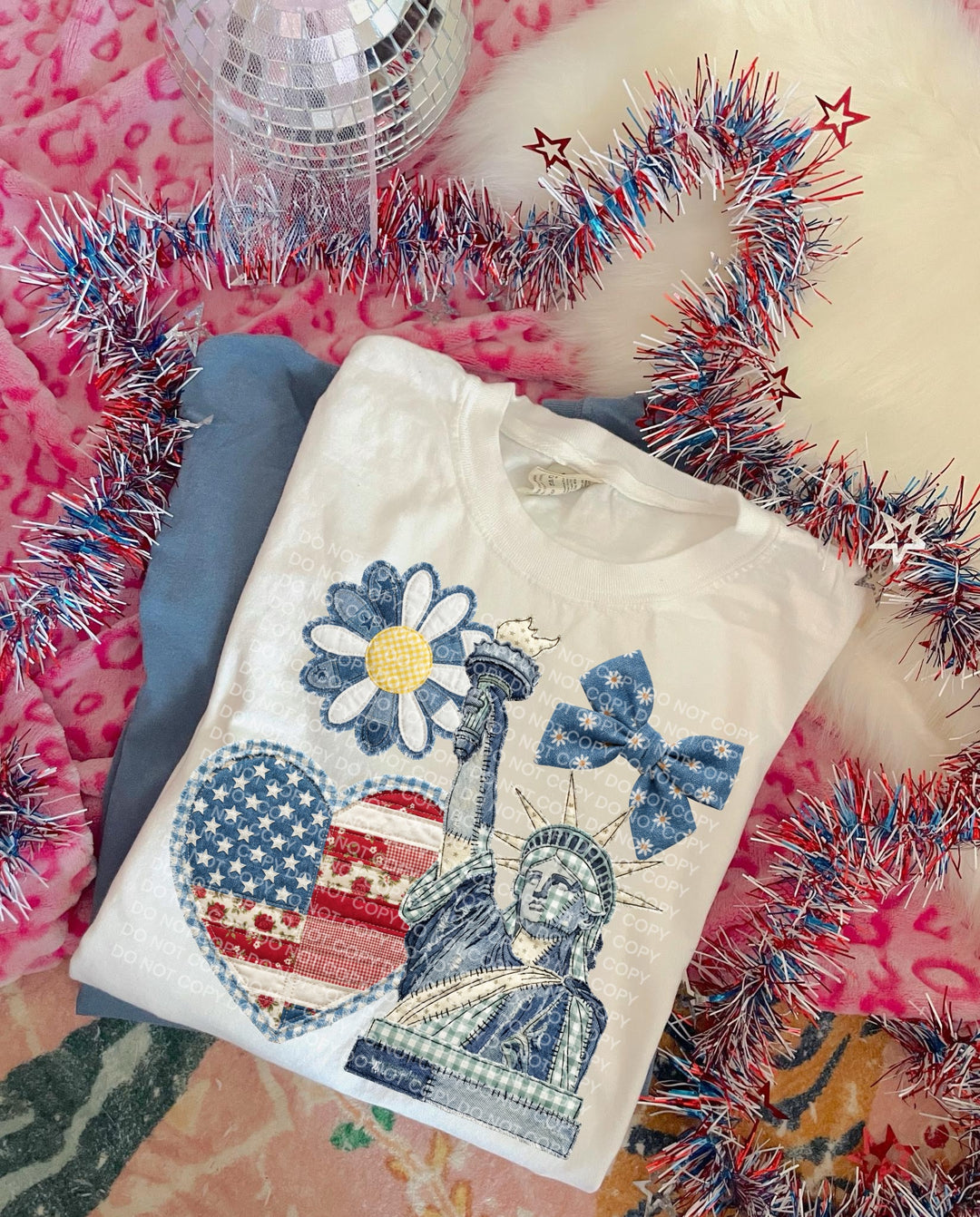 Statue Of Liberty Patchwork DTF Print