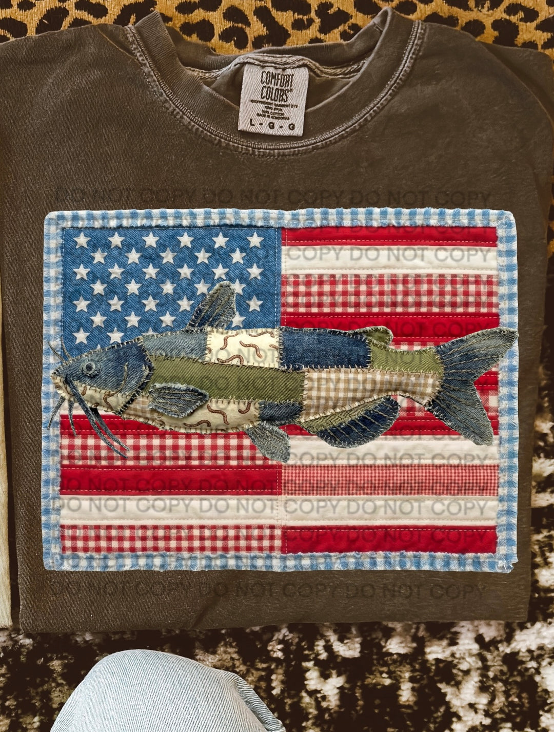 Catfish American Flag DTF Print