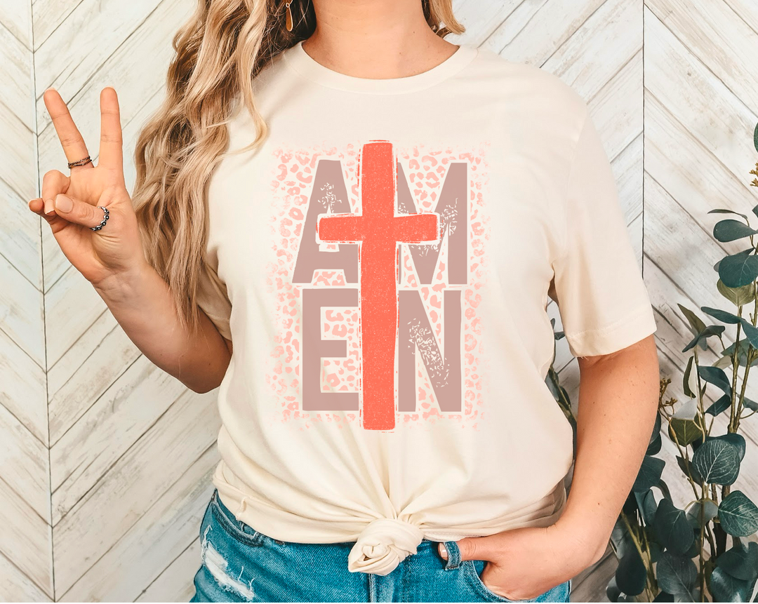 Amen with Cross DTF Print