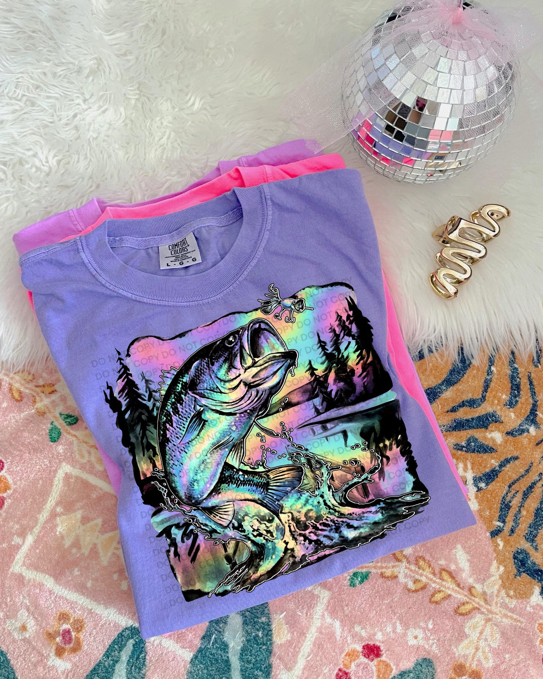 Pastel Bass Fish DTF Print