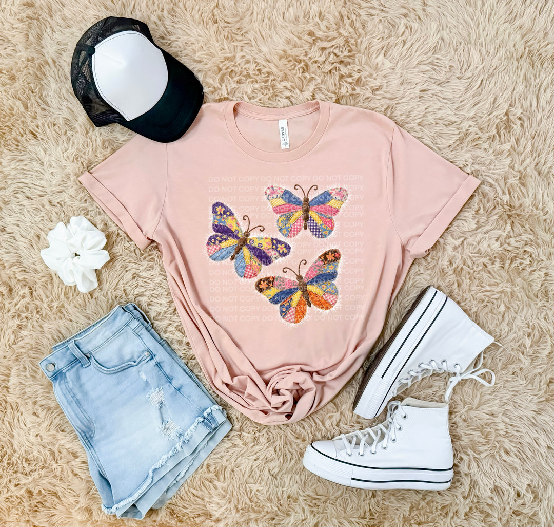 Patchwork Butterflies DTF Print