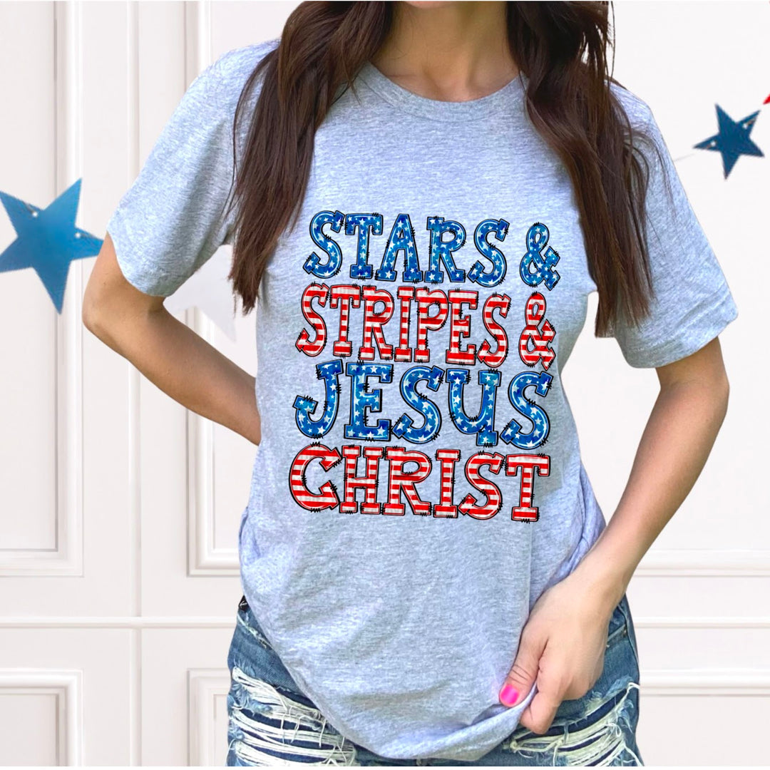 Stars Stripes & Jesus Christ DTF Print