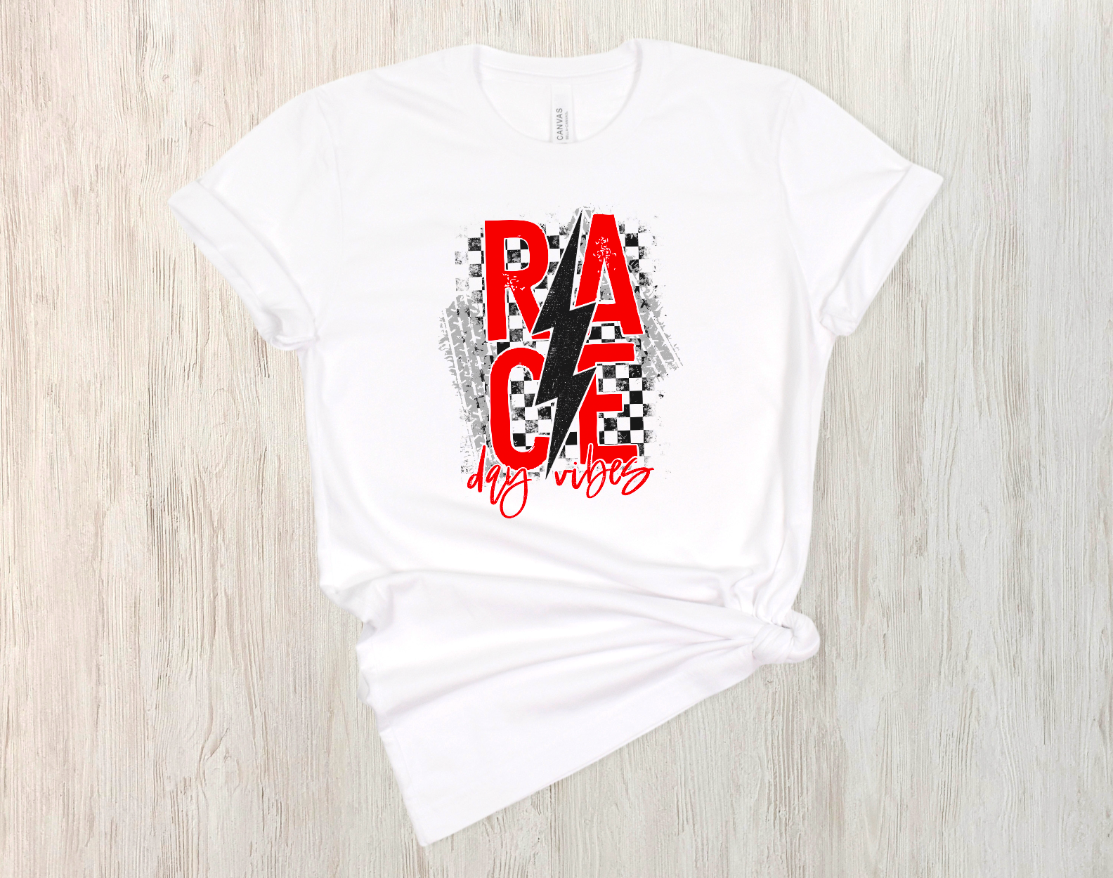 Race Day Vibes Checkered DTF Print