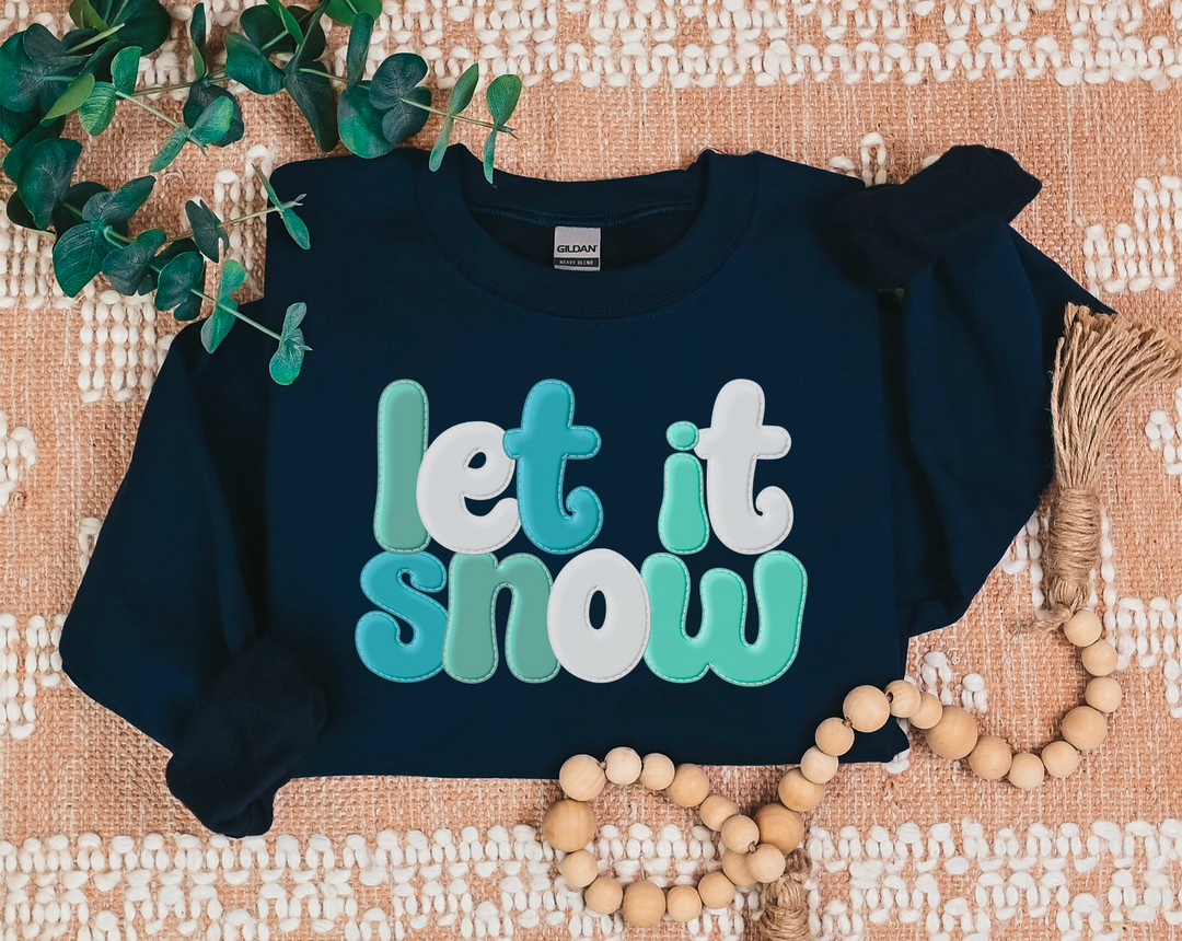 Let It Snow Faux Puff Print DTF Print